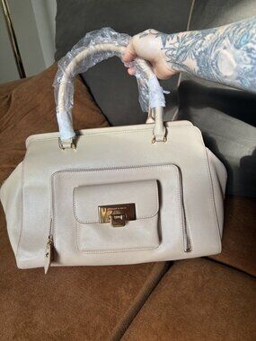 Charles And Keith New Purse Cream And Gold Color/ Crossbody Bag